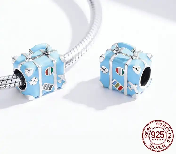 Blue Suitcase Charm, detail image 2