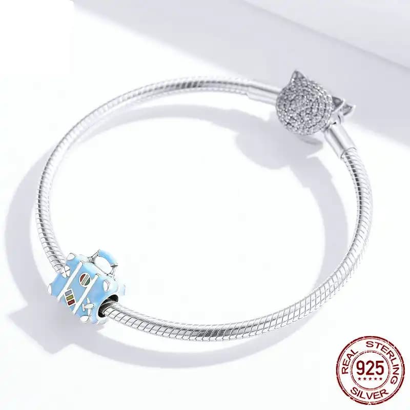 Blue Suitcase Charm