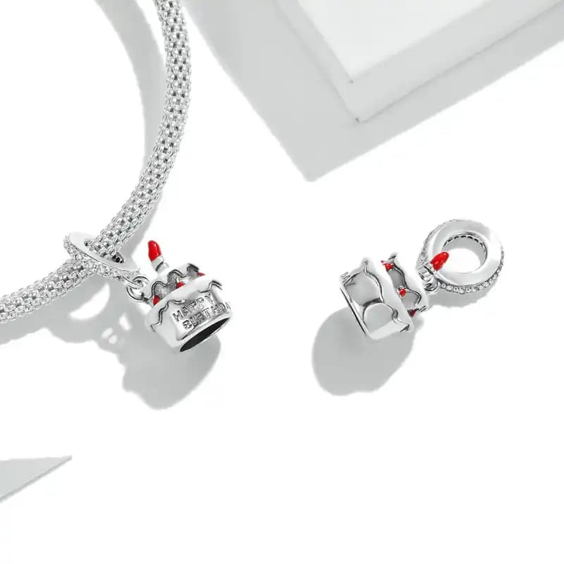Sterling Silver Cake Charm, detail image 2