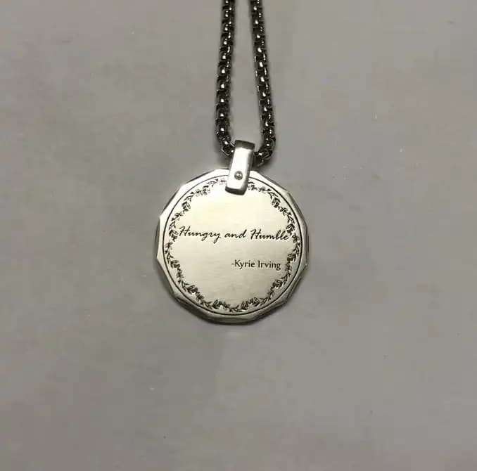 Sterling silver hand-carved photo silver coin pendant necklace, detail image 2