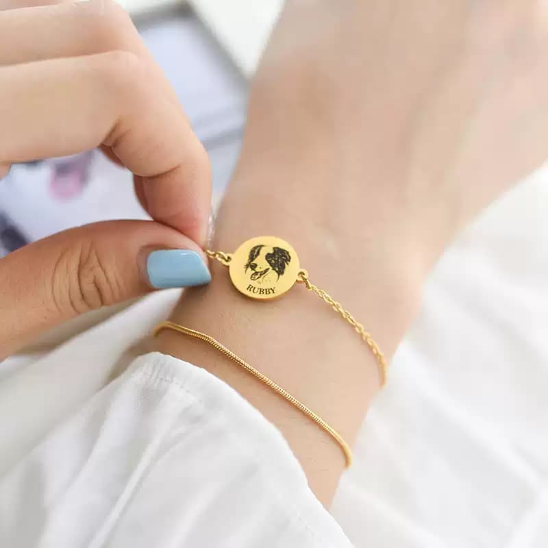 Custom-made bracelets with photos of pet cats and dogs., detail image 2