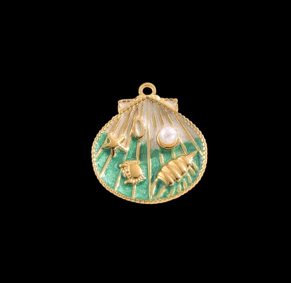 Enamel Shell Seabed Coin Charm