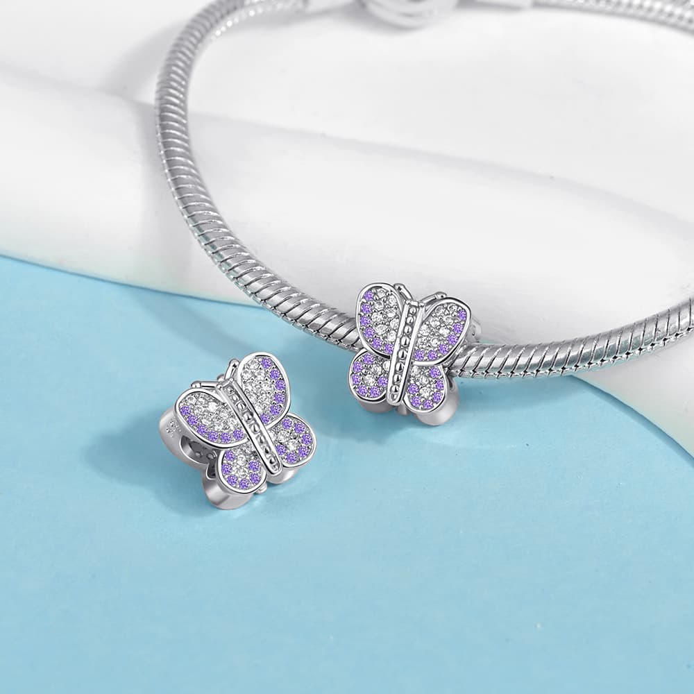 Purple butterfly charm, detail image 2