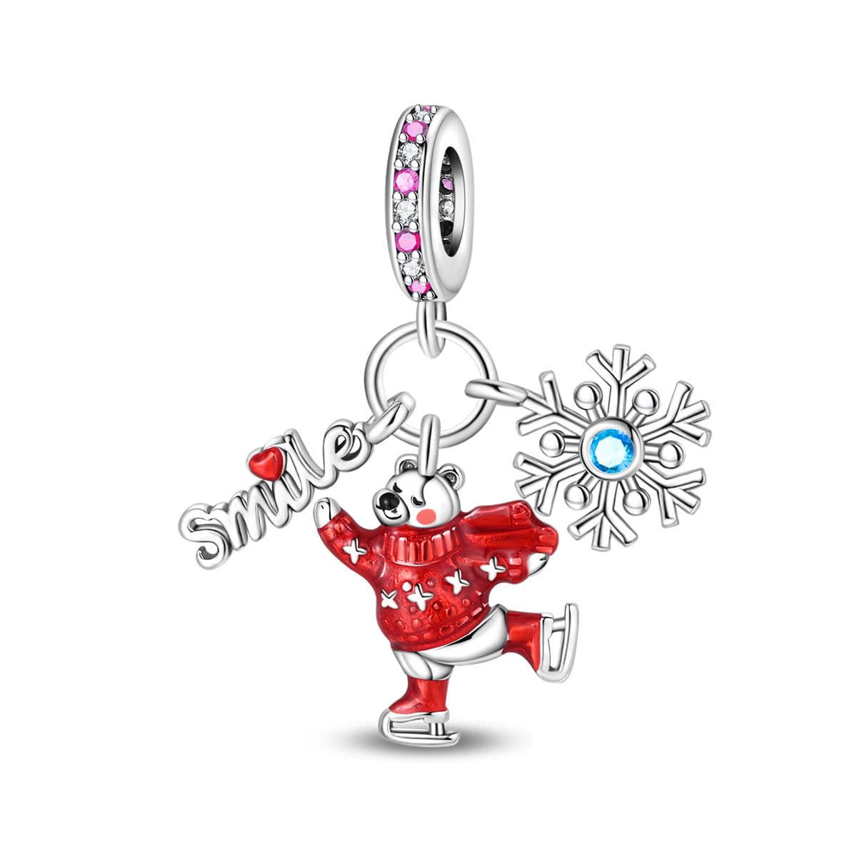 Skiing polar bear Charm