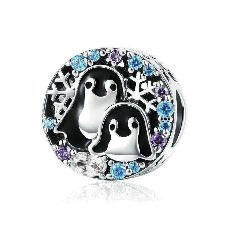 Penguin family charm