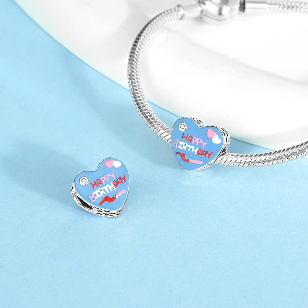 Happy Birthday Heart Charm, detail image 2