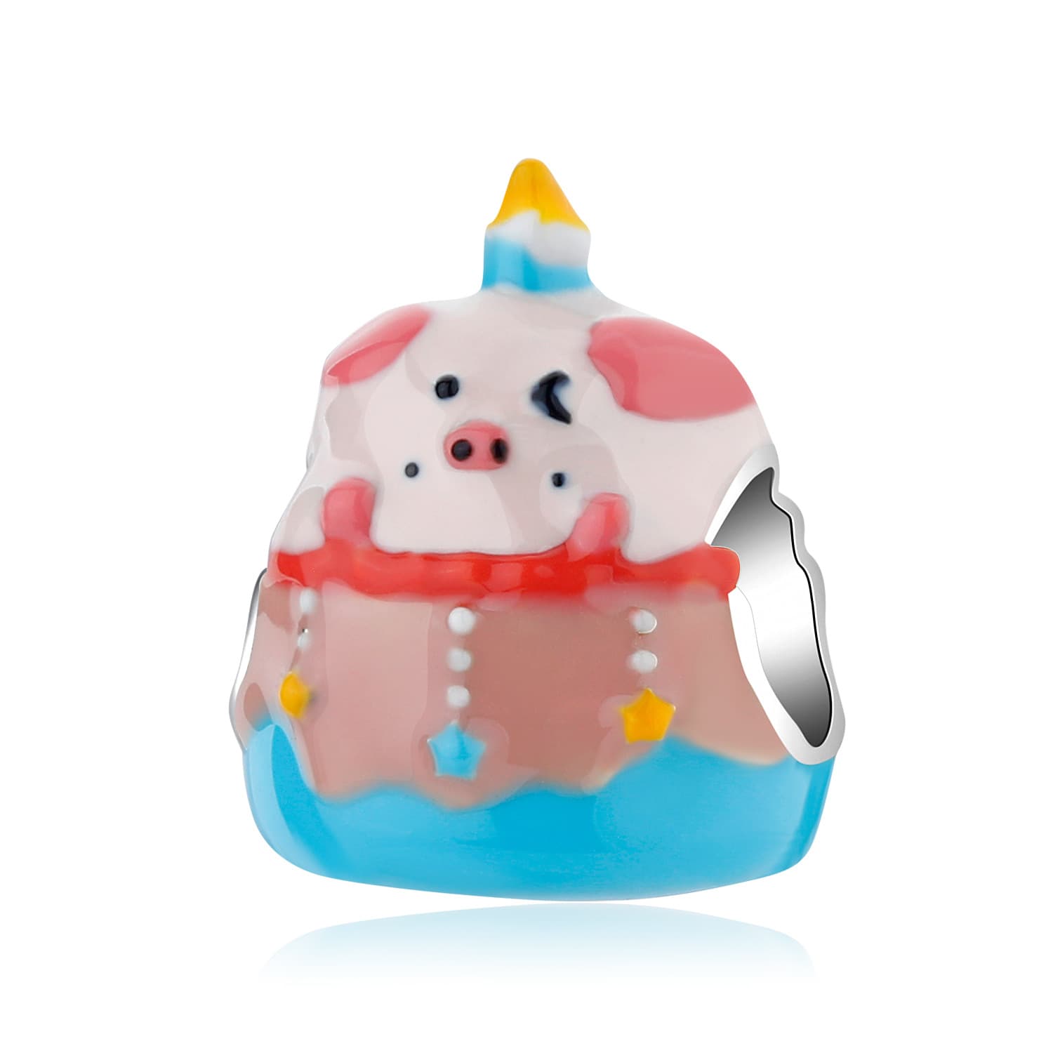 Cute Pig Birthday Cake Charm