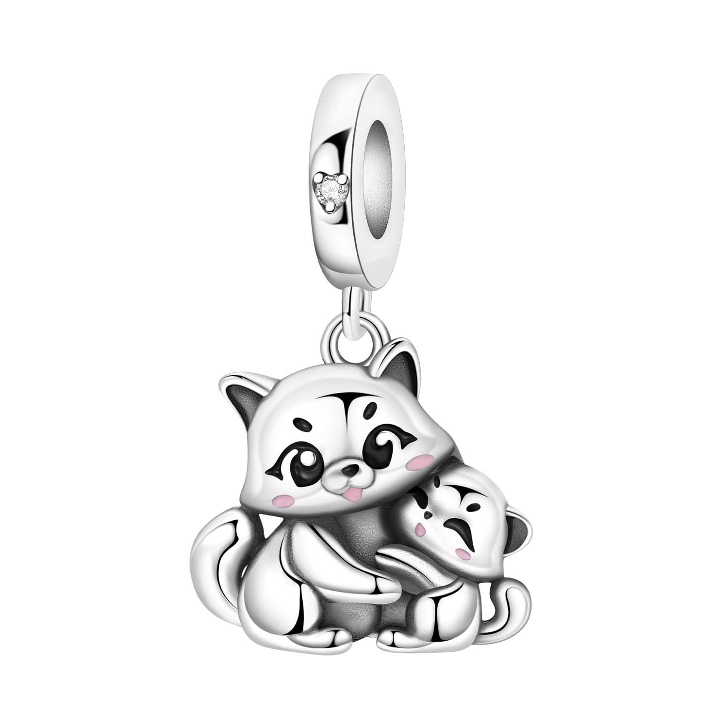 Mother cat and kittens charm