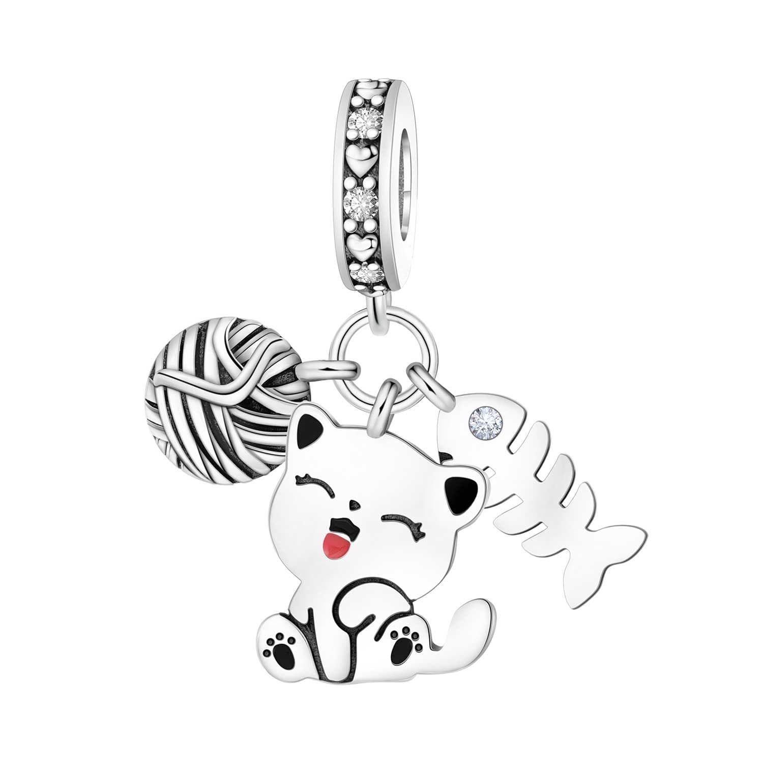 Cat fishbone yarn charm