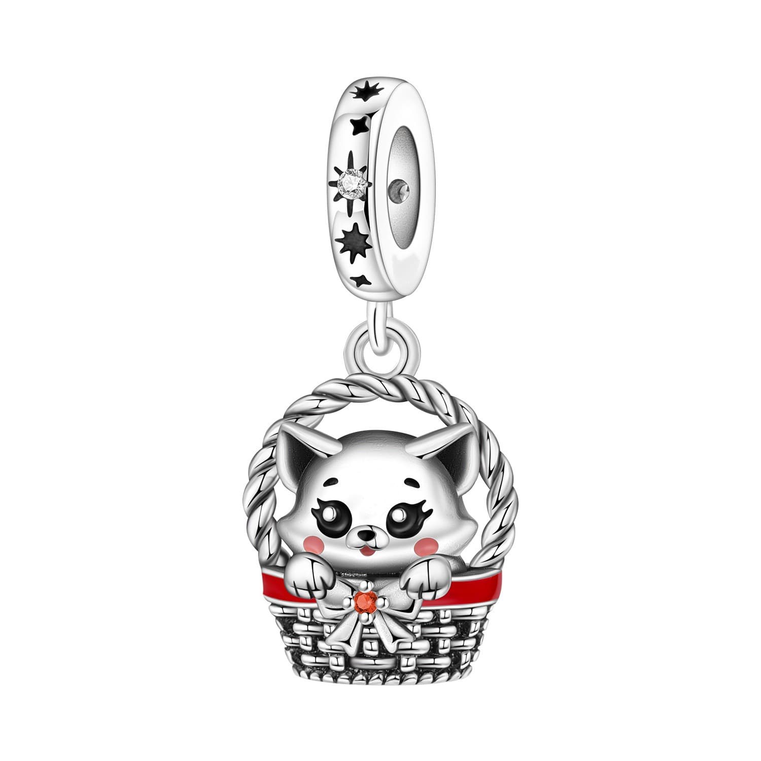 Kitten in the basket charm