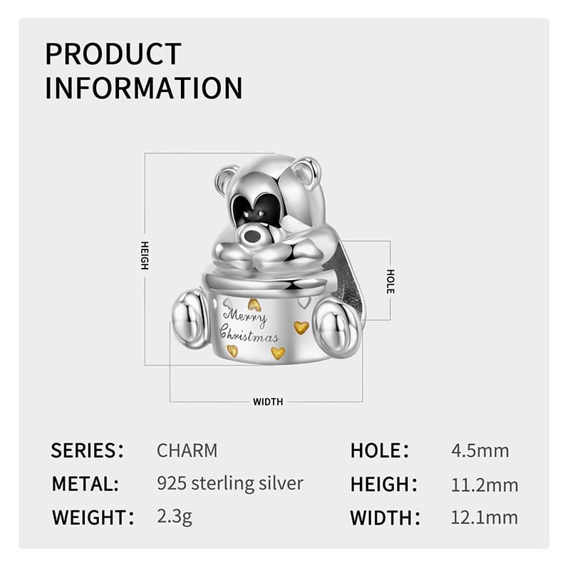 Christmas Bear Bead, detail image 2