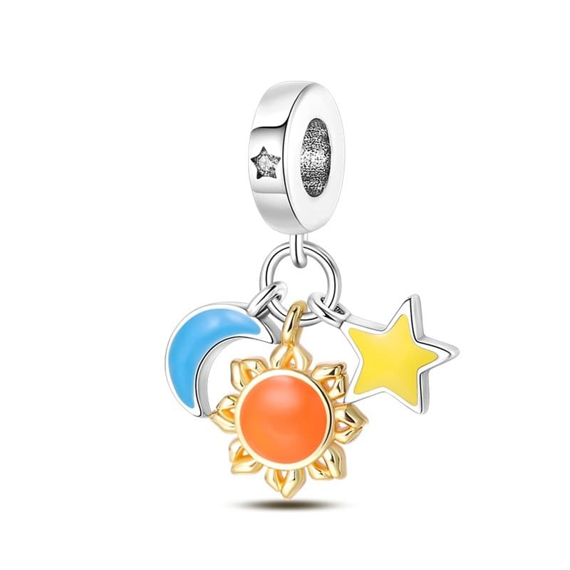 Sun moon and stars charm