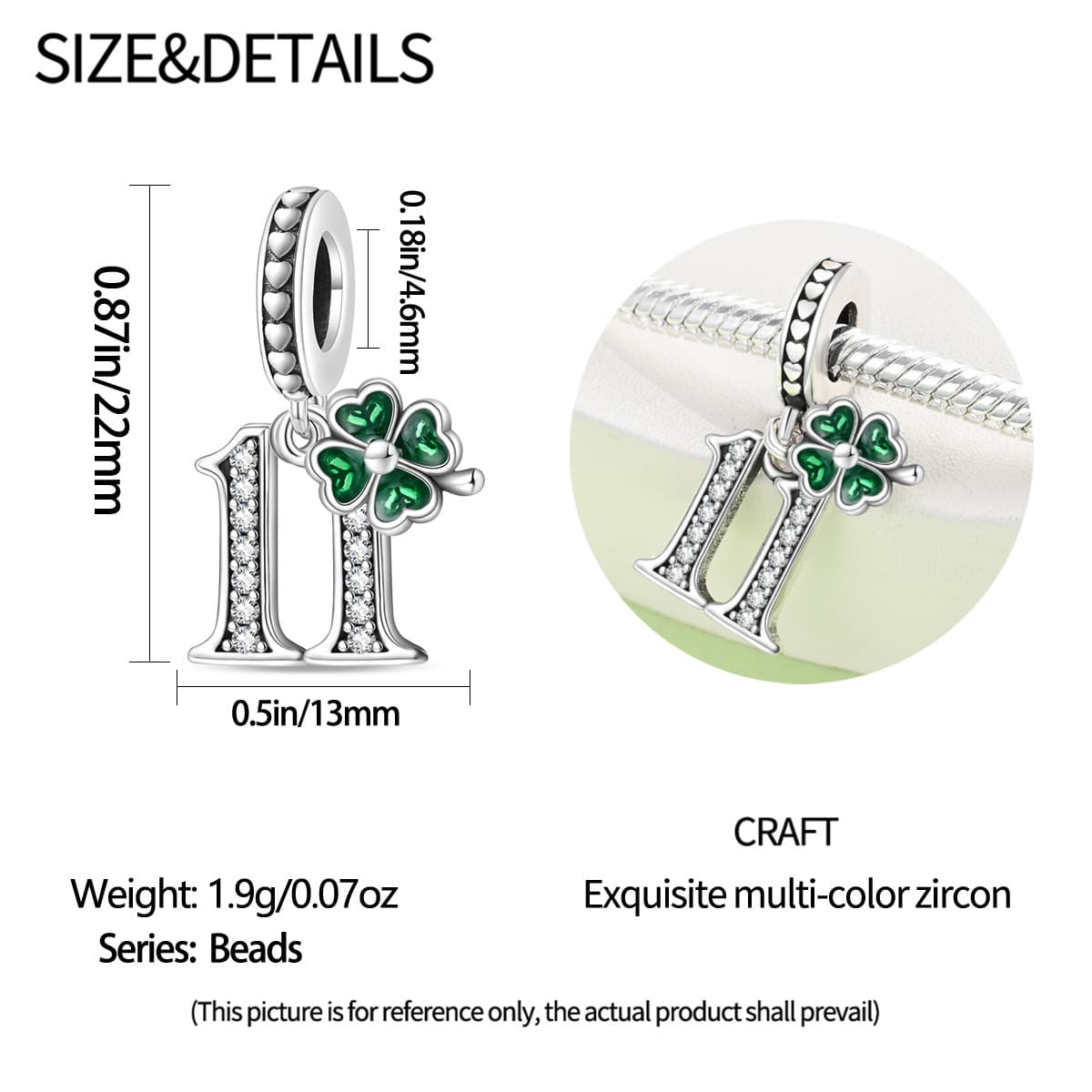 Lucky Number 11 Charm, detail image 2