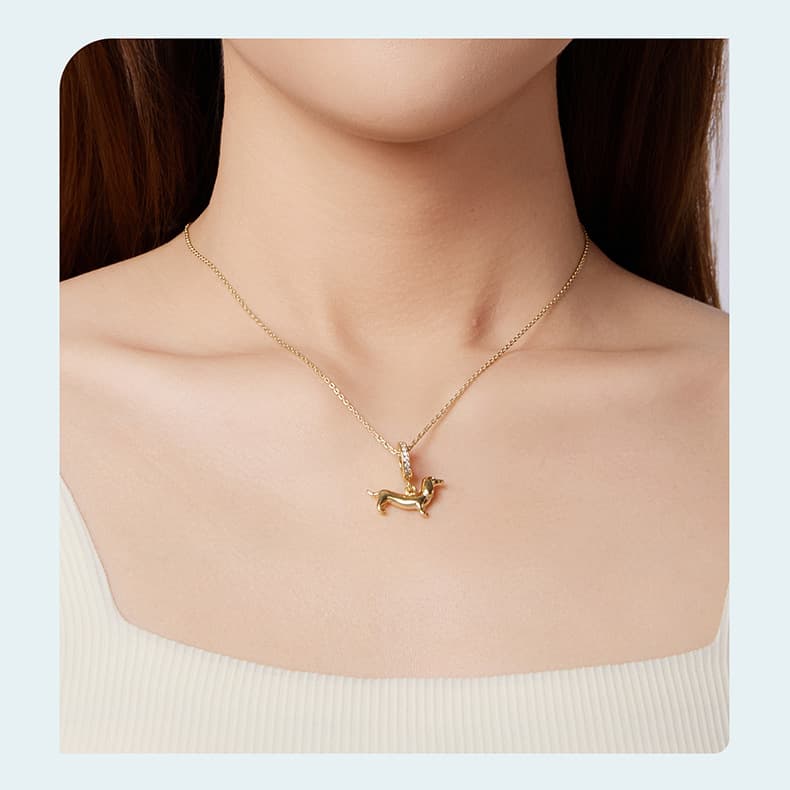 Golden Dachshund Charm