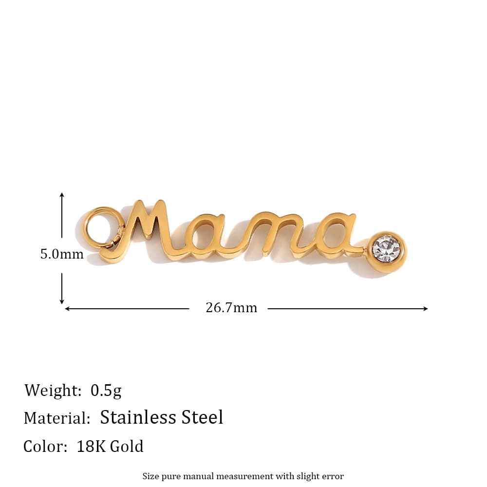 Mama cursive charm, detail image 2