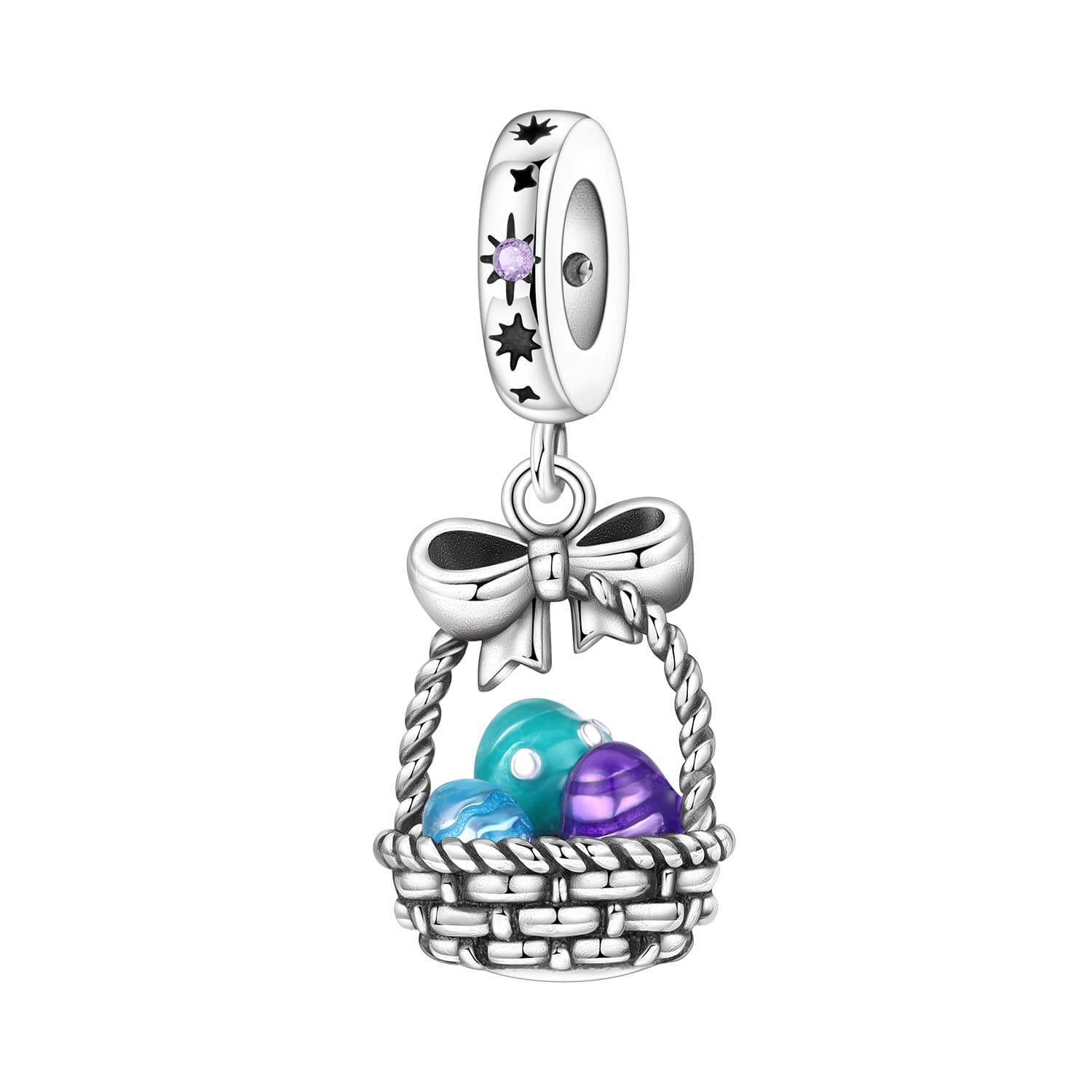 Easter egg basket charm