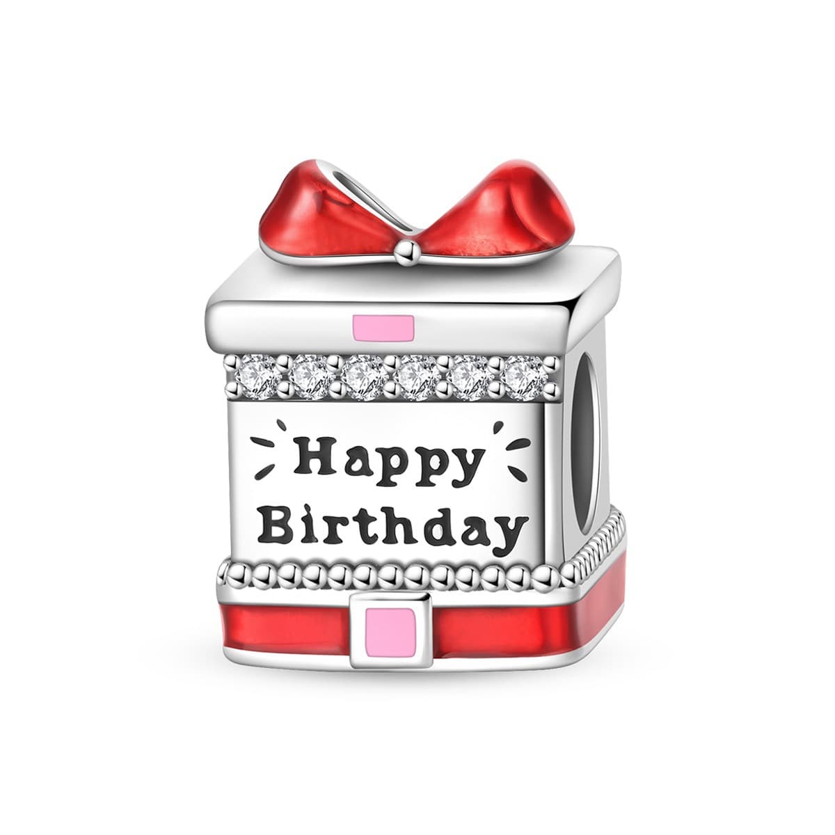 Birthday gift box beaded charm