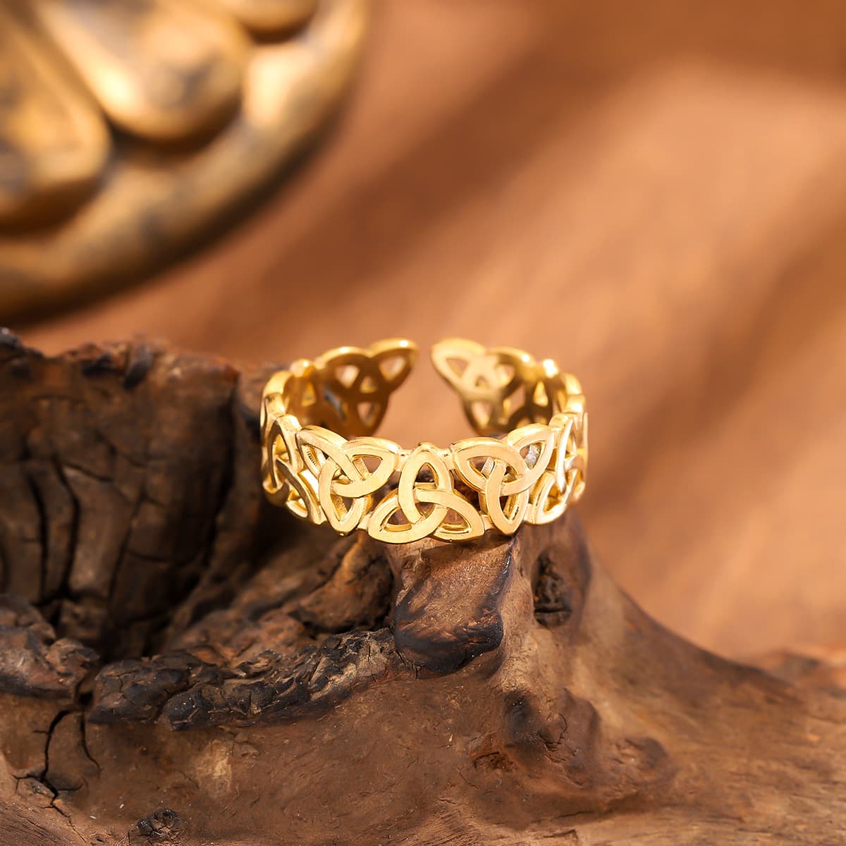 Trendy texture, popular open cut hollow multi style stainless steel ring, detail image 2