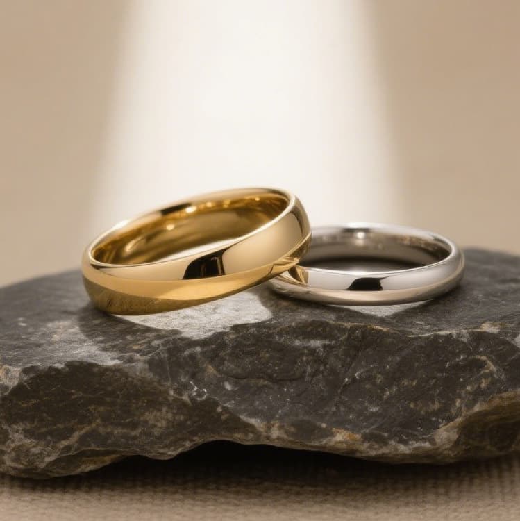 Simple stainless steel plain ring, detail image 2
