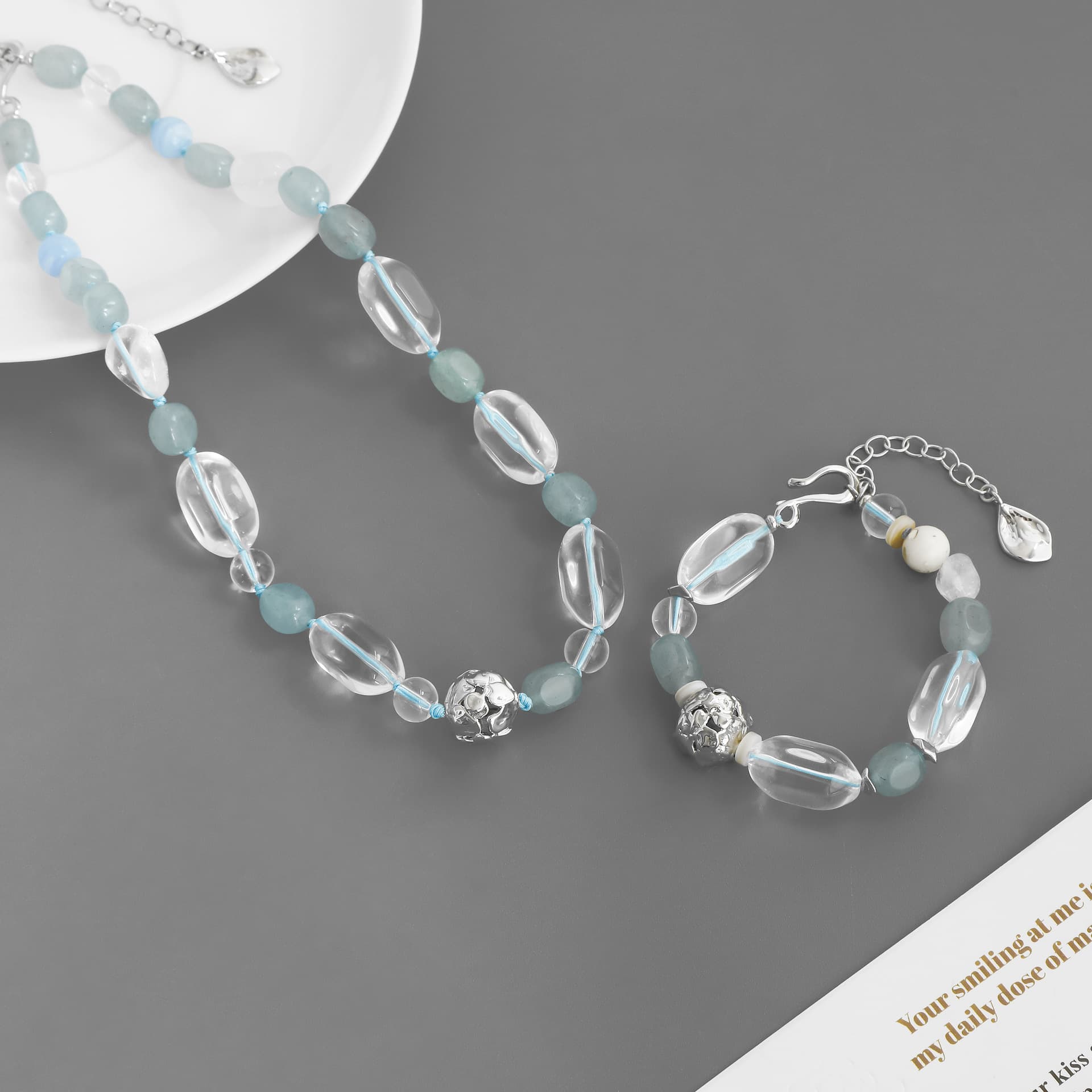 New Chinese Style Resort Series Summer Crystal Necklace, detail image 2