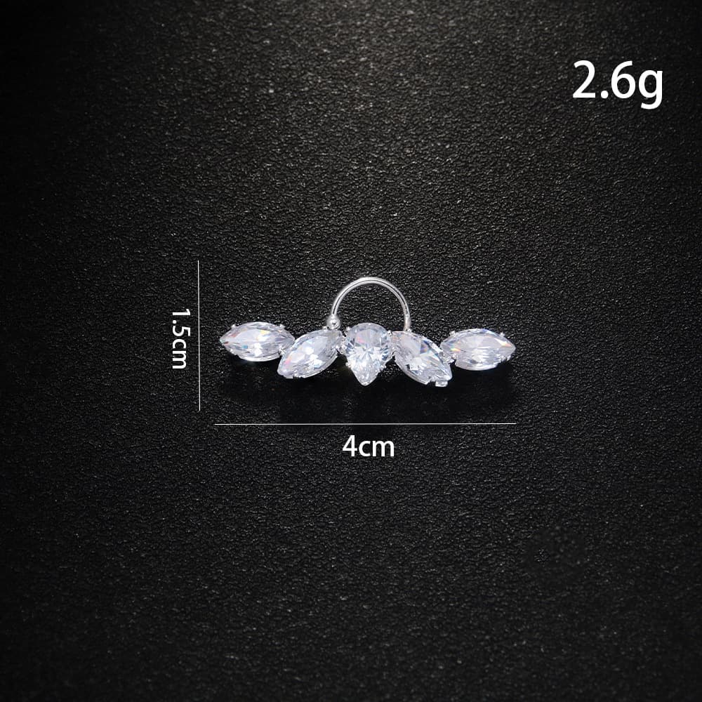 Rhinestone lip ring, non-piercing fake lip stud, no-piercing nose ring., detail image 2