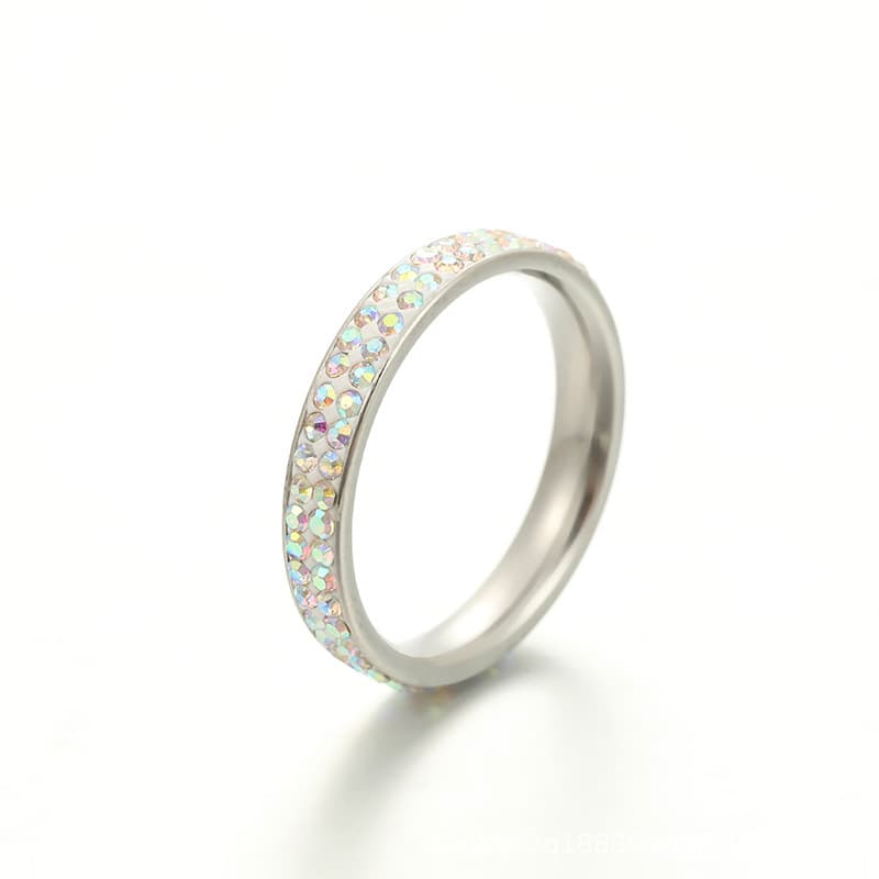 Titanium steel with starry diamonds, 4mm metal ring, detail image 2
