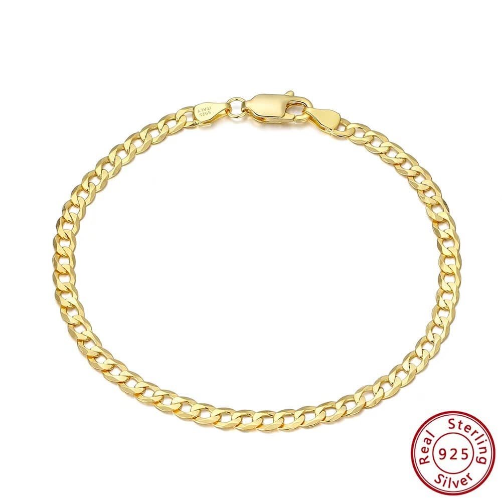 Stylish and minimalist S925 sterling silver chain bracelet 925 Silver, detail image 2
