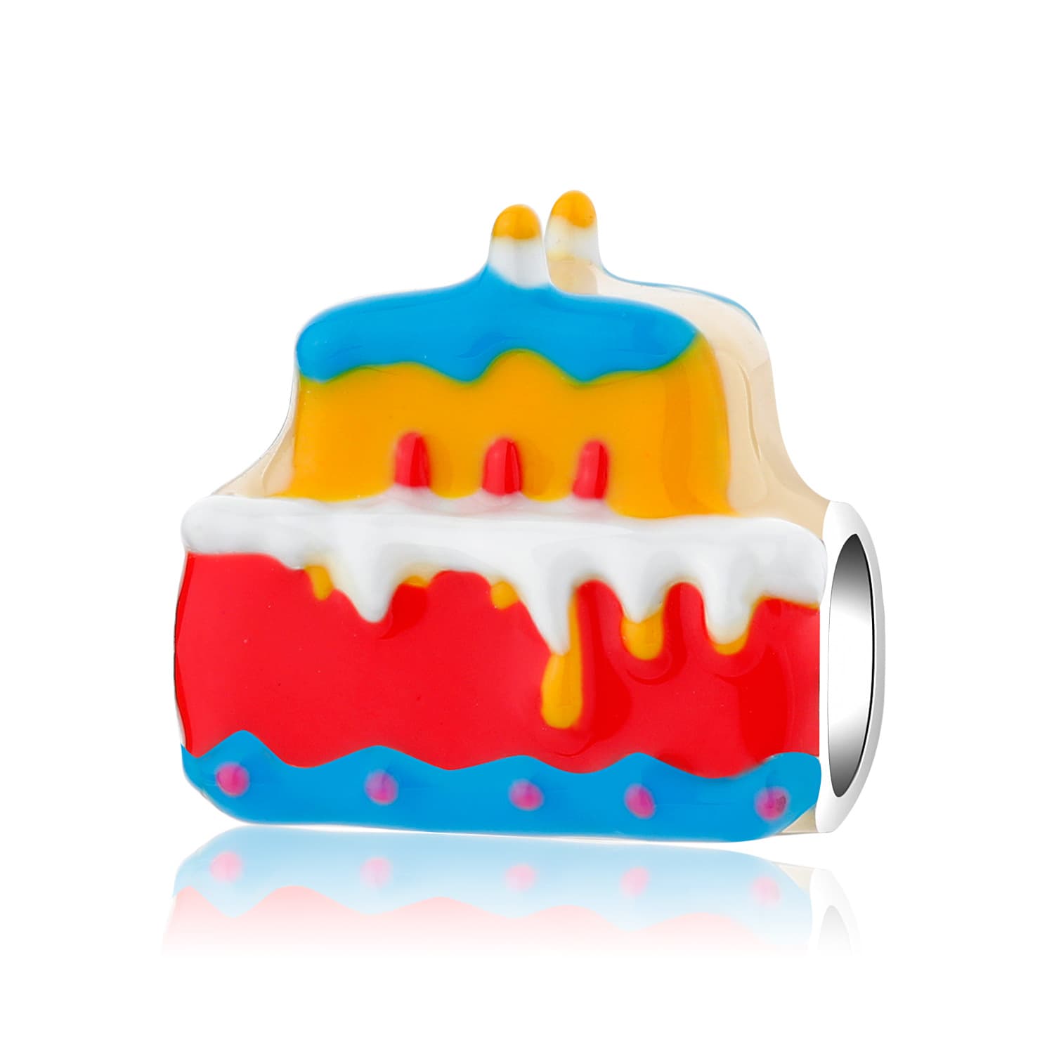 Colorful Enamel Birthday Cake Bead